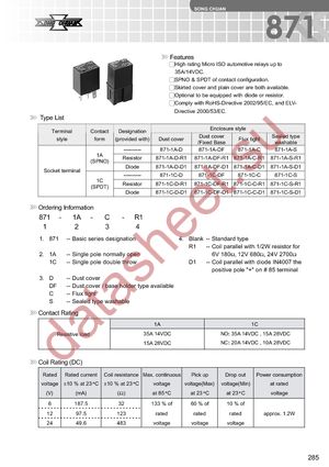 871-1C-C-R1-U01-12VDC datasheet  